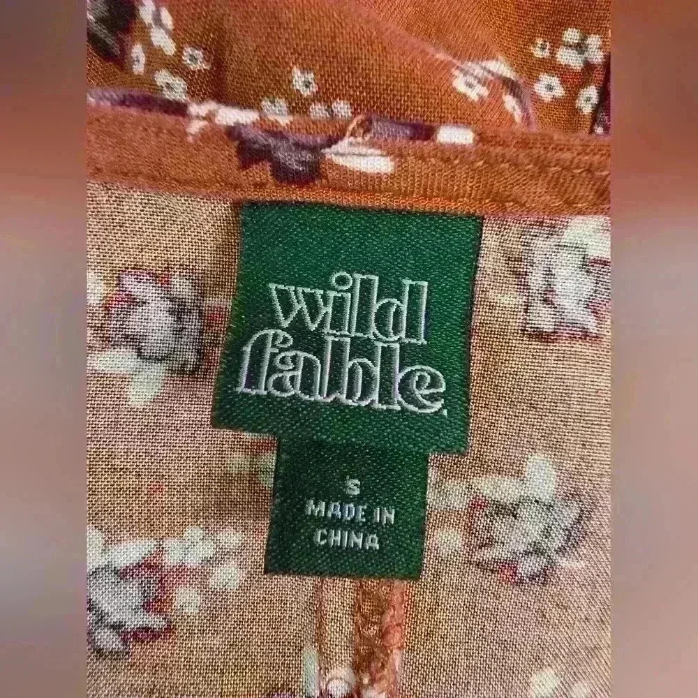 Wild Fable Rust Mini Foral Button-Down Dress - Picture 8 of 8